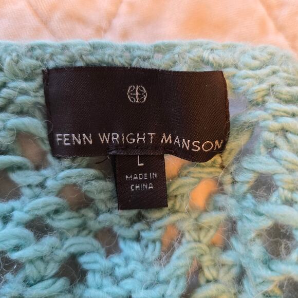 Fenn Wright Manson Sweater Women's L Turquoise Wool Alpaca Blend Romantic Boho - Picture 5 of 12